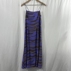 Samsoe Samsoe Annah Iris Tide Strappy Side Button Midi Dress Womens Size S